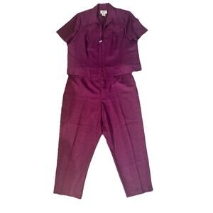 VTG Plaza South Purple 2 Pc‎ Pant Suit  Women's Sz 24W
